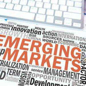 emerging markets word cloud on office scene